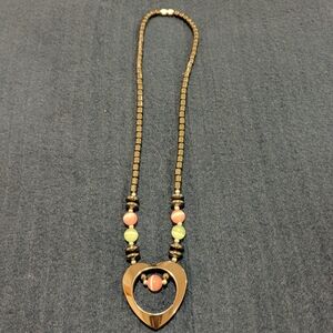 Volcanic Rock Heart Pendant Necklace